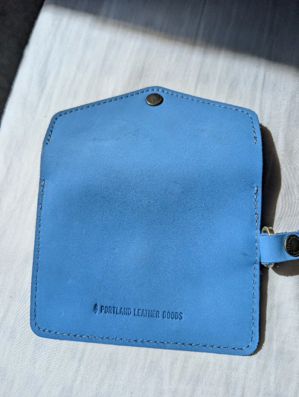Portland Leather Goods Suede Passport Wristlet Sky Blue, Cute Preppy Travel
